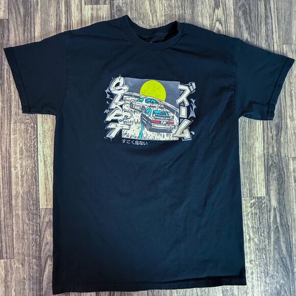 Black Drift JDM Racing Tee Japanese Cars Graphic Streetwear Anime Style Shirt - Picture 1 of 5